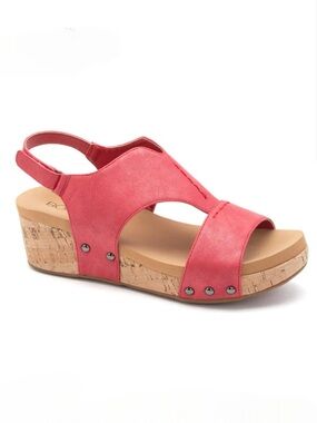 Corkys Refreshing Red Wedge Sandal
